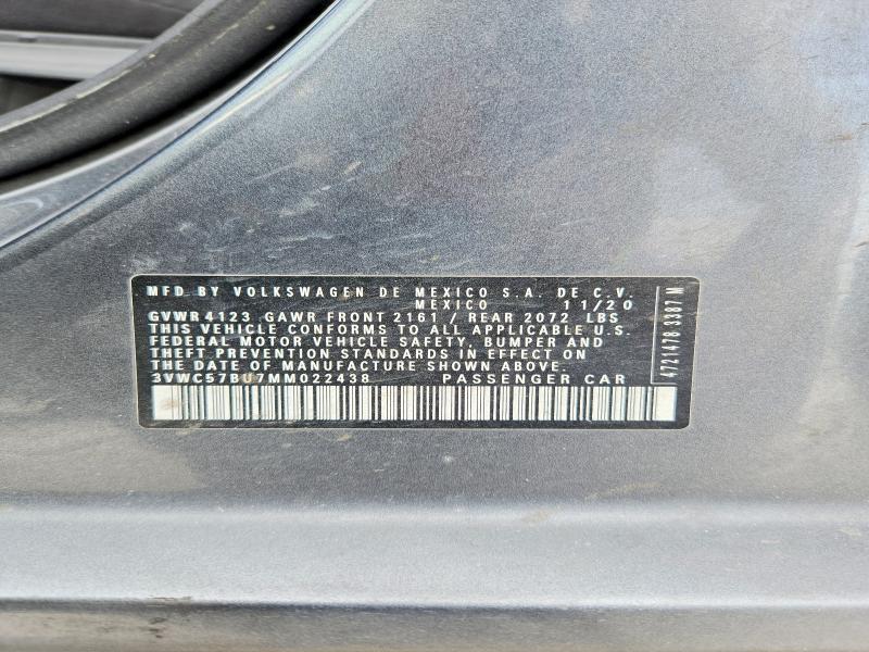 Продаж на аукціоні авто 2021 Volkswagen Jetta, vin: 3VWC57BU7MM022438, номер лоту: 59098976