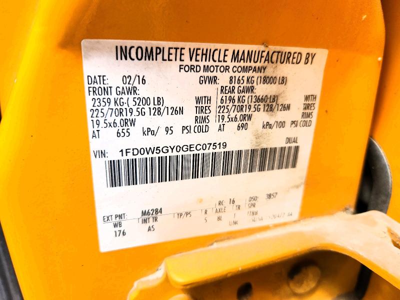 2016 Ford F550 მანქანა იყიდება აუქციონზე, vin: 1FD0W5GY0GEC07519, აუქციონის ნომერი: 58532026