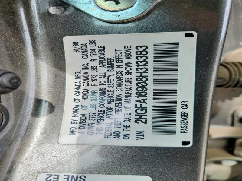 55927396 :رقم المزاد ، 2HGFA16908H313383 vin ، 2008 Honda Civic مزاد بيع