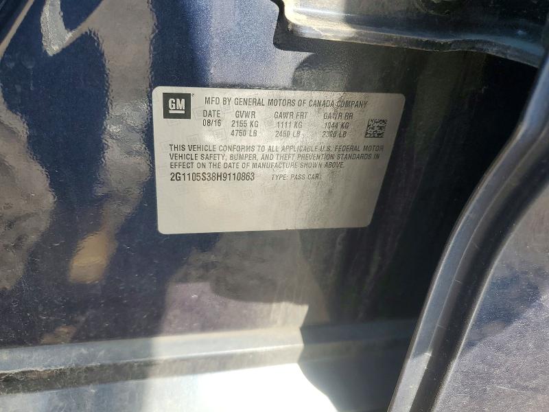 Aukcja sprzedaży 2017 Chevrolet Impala, vin: 2G1105S38H9110863, numer aukcji: 55856026