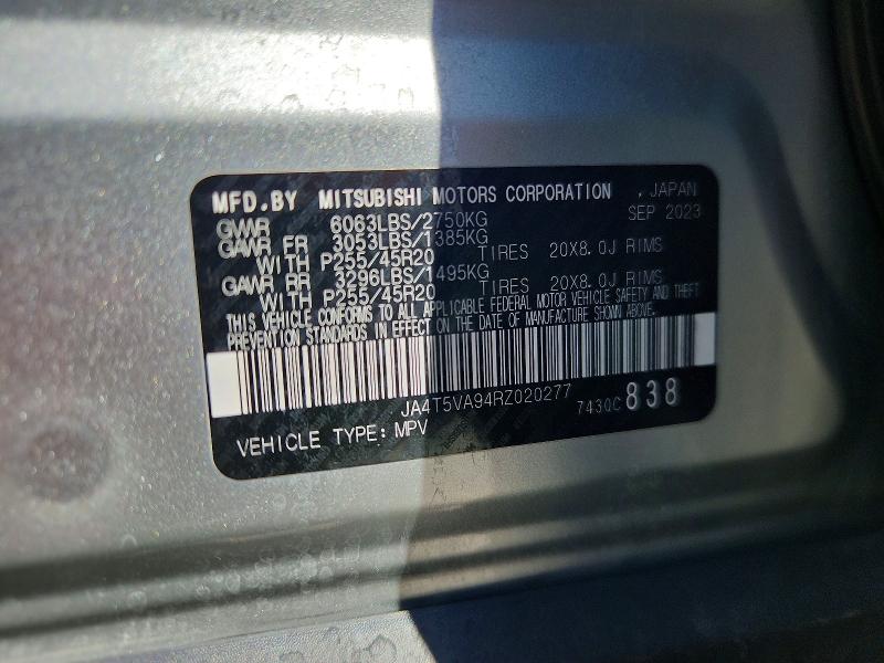 Продажа на аукционе авто 2024 Mitsubishi Outlander, vin: JA4T5VA94RZ020277, номер лота: 55977806