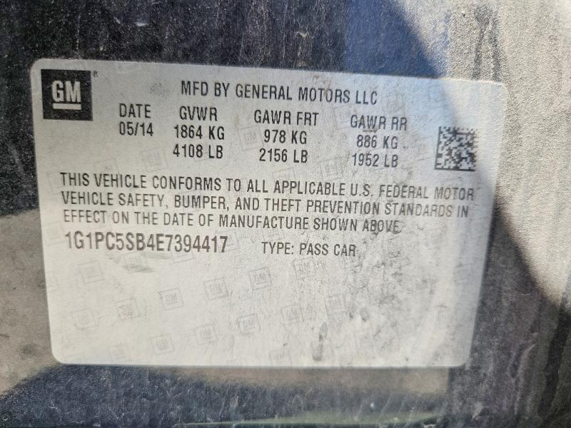 Продажа на аукционе авто 2014 Chevrolet Cruze, vin: 1G1PC5SB4E7394417, номер лота: 57345416
