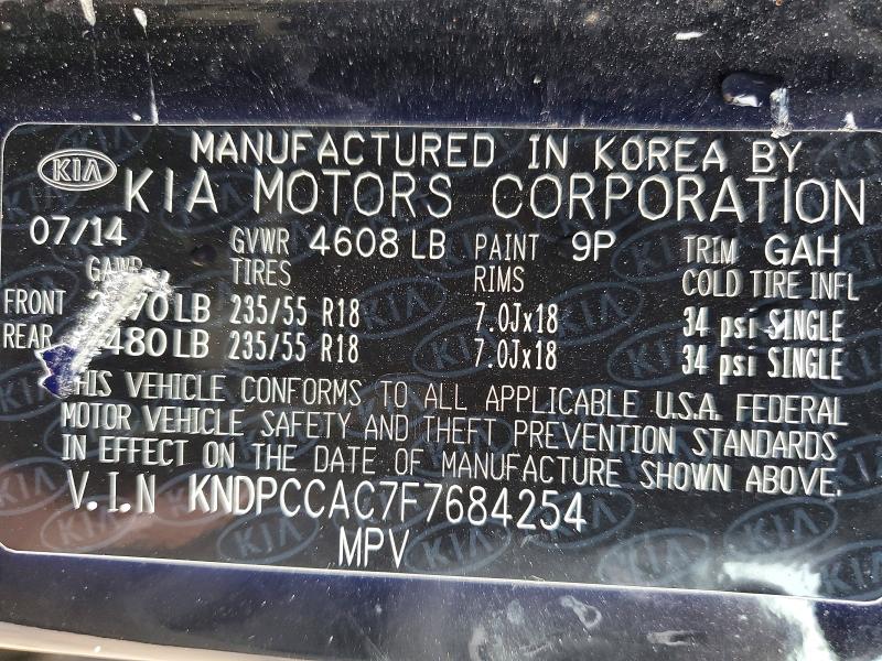 Продаж на аукціоні авто 2015 Kia Sportage, vin: KNDPCCAC7F7684254, номер лоту: 56474216