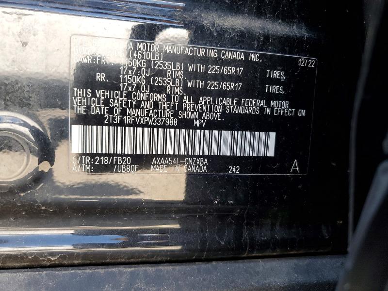Продажа на аукционе авто 2023 Toyota Rav4, vin: 2T3F1RFVXPW337988, номер лота: 57073766
