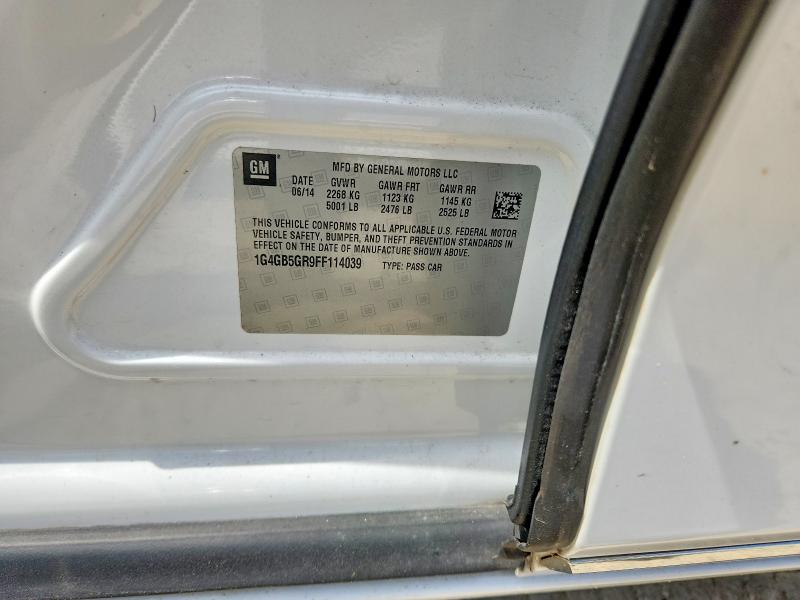 2015 Buick Lacrosse მანქანა იყიდება აუქციონზე, vin: 1G4GB5GR9FF114039, აუქციონის ნომერი: 57230796