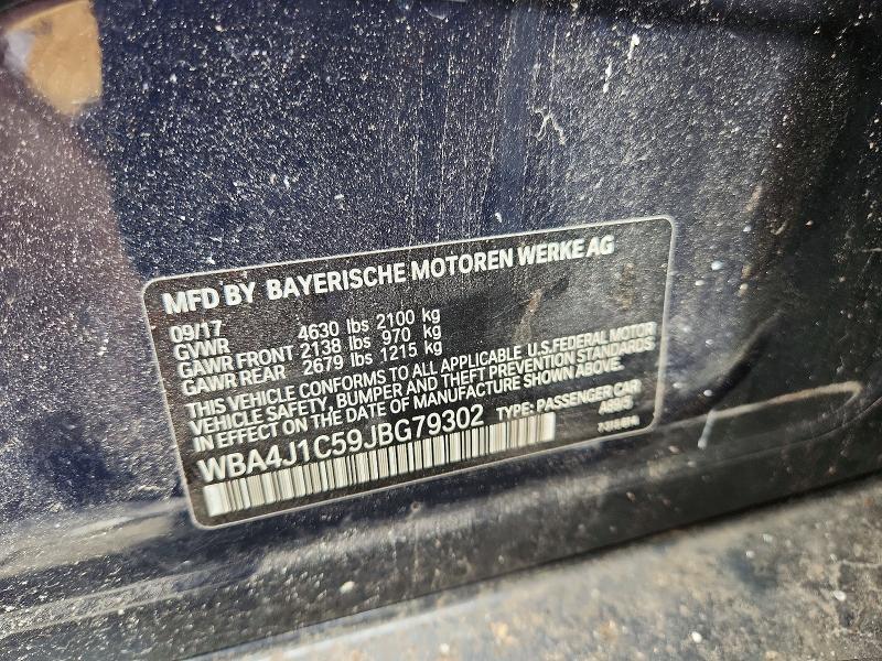 55996306 :رقم المزاد ، WBA4J1C59JBG79302 vin ، 2018 Bmw 430i مزاد بيع