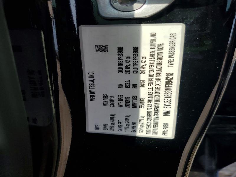 Продаж на аукціоні авто 2021 Tesla Model 3, vin: 5YJ3E1EB3MF094218, номер лоту: 58464606