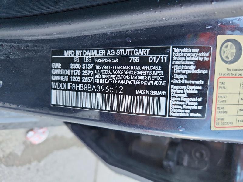 Aukcja sprzedaży 2011 Mercedes-benz E, vin: WDDHF8HB8BA396512, numer aukcji: 57053696