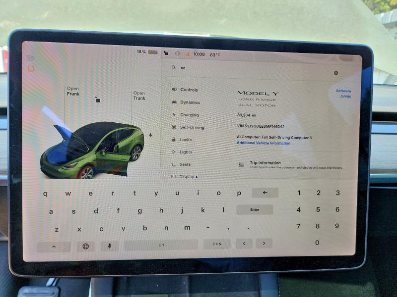 2021 Tesla Model Y მანქანა იყიდება აუქციონზე, vin: 5YJYGDEE8MF146342, აუქციონის ნომერი: 55894336