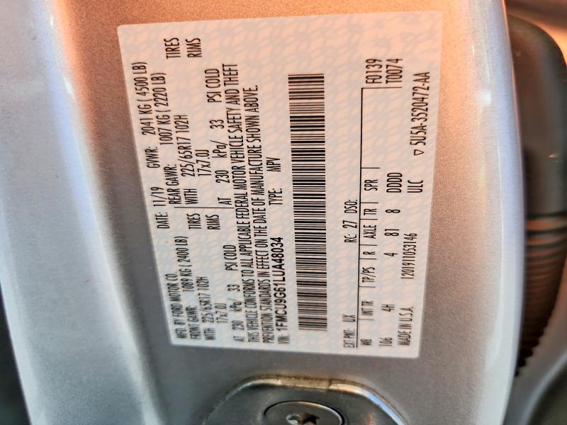 Продаж на аукціоні авто 2020 Ford Escape, vin: 1FMCU9G61LUA48034, номер лоту: 56037336