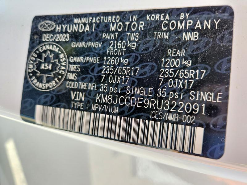 Продажа на аукционе авто 2024 Hyundai Tucson, vin: KM8JCCDE9RU322091, номер лота: 59132906