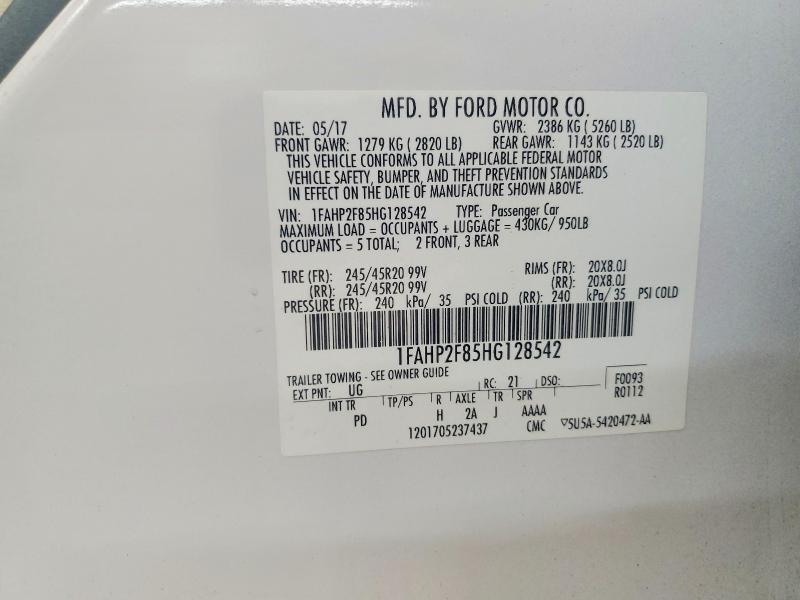 Aukcja sprzedaży 2017 Ford Taurus, vin: 1FAHP2F85HG128542, numer aukcji: 57303696