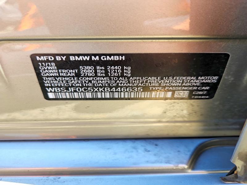 Aukcja sprzedaży 2019 Bmw M5, vin: WBSJF0C5XKB446635, numer aukcji: 57634126