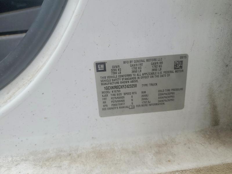 Продажа на аукционе авто 2015 Chevrolet Silverado, vin: 1GCVKRECXFZ423258, номер лота: 57736946