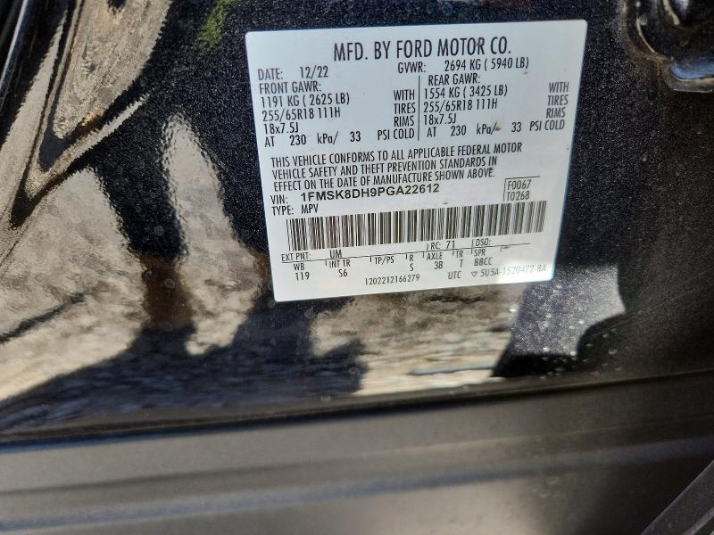 55699136 :رقم المزاد ، 1FMSK8DH9PGA22612 vin ، 2023 Ford Explorer مزاد بيع