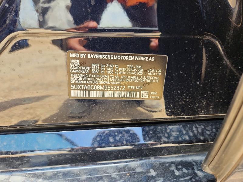 Aukcja sprzedaży 2021 Bmw X5, vin: 5UXTA6C08M9E52872, numer aukcji: 58419016