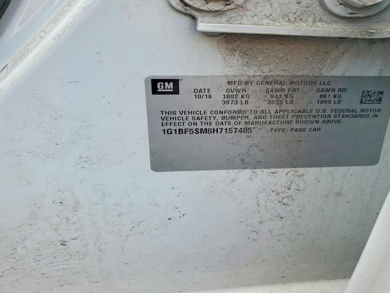 58618986 :رقم المزاد ، 1G1BF5SM8H7157405 vin ، 2017 Chevrolet Cruze مزاد بيع