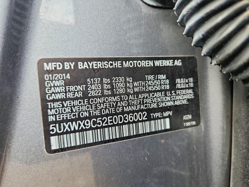 Продажа на аукционе авто 2014 Bmw X3, vin: 5UXWX9C52E0D36002, номер лота: 57654976