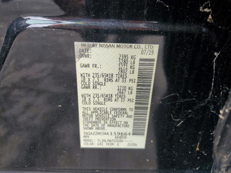 Продажа на аукционе авто 2019 Nissan Murano, vin: 5N1AZ2MS5KN159664, номер лота: 57946096
