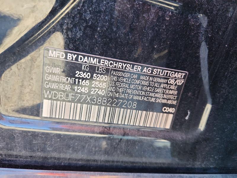Продаж на аукціоні авто 2008 Mercedes-benz E, vin: WDBUF77X38B227208, номер лоту: 57403386