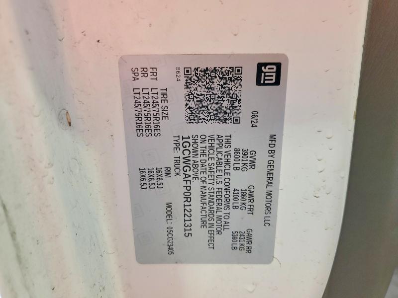 56624426 :رقم المزاد ، 1GCWGAFP0R1221315 vin ، 2024 Chevrolet Express G2500 مزاد بيع