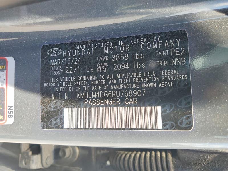 Продажа на аукционе авто 2024 Hyundai Elantra, vin: KMHLM4DG6RU768907, номер лота: 57697396