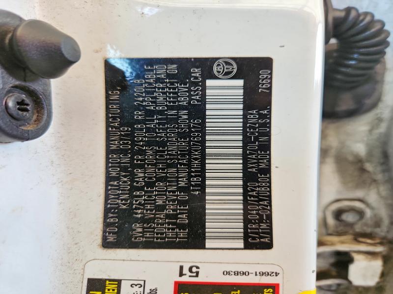 Продажа на аукционе авто 2019 Toyota Camry, vin: 4T1B11HKXKU769176, номер лота: 54984586