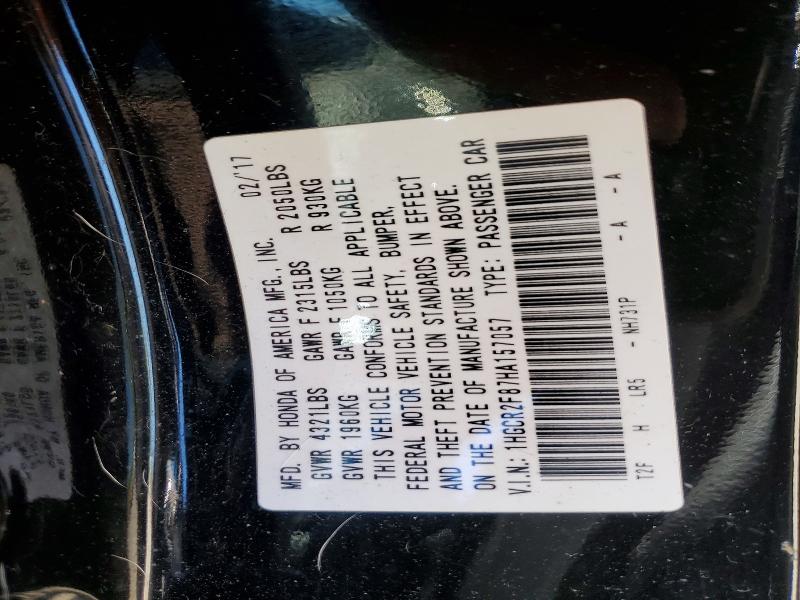 Aukcja sprzedaży 2017 Honda Accord, vin: 1HGCR2F87HA157057, numer aukcji: 55511676
