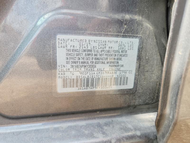 Aukcja sprzedaży 2019 Nissan Sentra, vin: 3N1AB7AP9KY300604, numer aukcji: 56299966