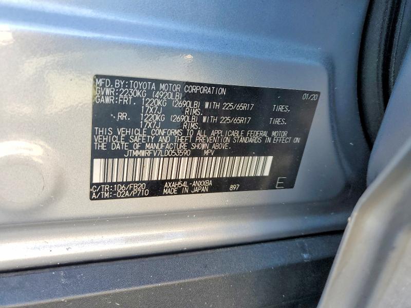 Aukcja sprzedaży 2020 Toyota Rav4, vin: JTMMWRFV7LD053590, numer aukcji: 57514186
