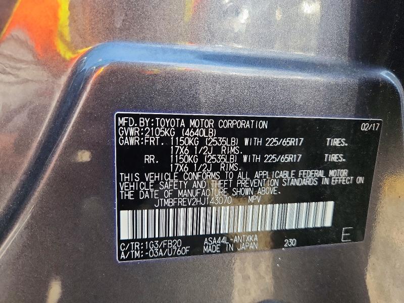 Aukcja sprzedaży 2017 Toyota Rav4, vin: JTMBFREV2HJ143070, numer aukcji: 58590536