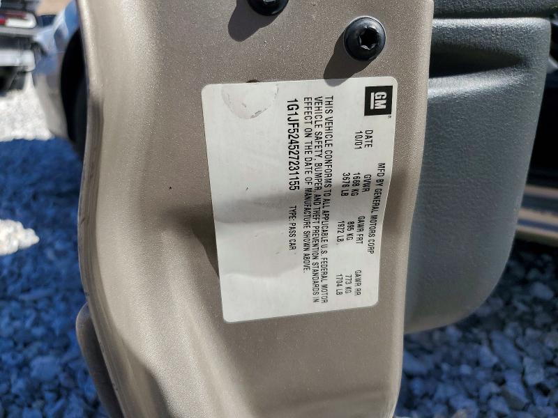 2002 Chev Cavalier მანქანა იყიდება აუქციონზე, vin: 1G1JF524527231155, აუქციონის ნომერი: 58788736