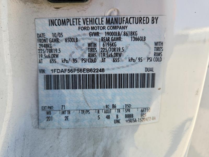 56196636 :رقم المزاد ، 1FDAF56P56EB62248 vin ، 2006 Ford F550 مزاد بيع