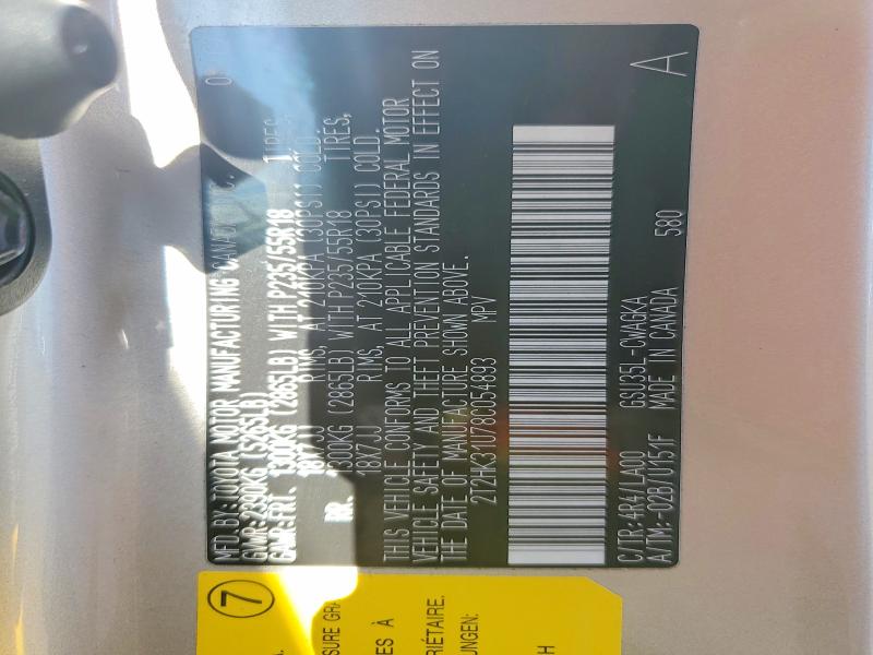 Aukcja sprzedaży 2008 Lexus Rx, vin: 2T2HK31U78C054893, numer aukcji: 57155196