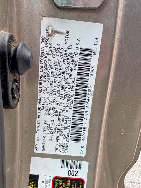 57196086 :رقم المزاد ، 5TENX22N08Z512617 vin ، 2008 Toyota Tacoma مزاد بيع
