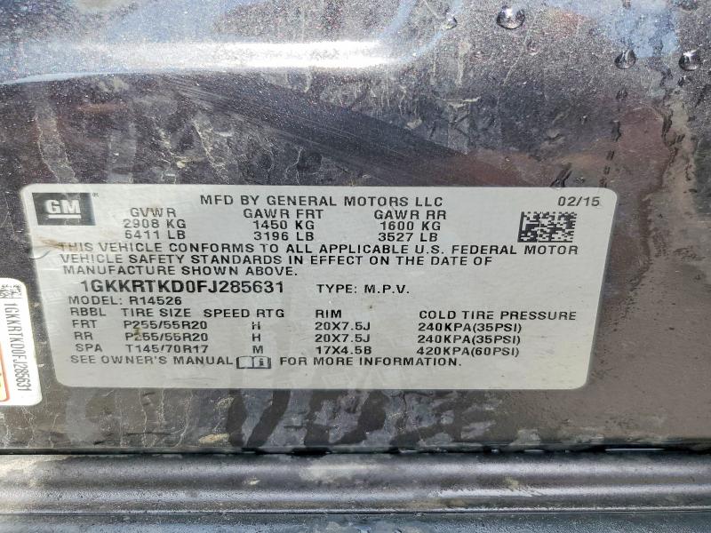Продажа на аукционе авто 2015 Gmc Acadia, vin: 1GKKRTKD0FJ285631, номер лота: 56355826