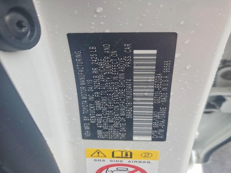 Aukcja sprzedaży 2019 Lexus Es, vin: 58ABZ1B11KU034474, numer aukcji: 57648916