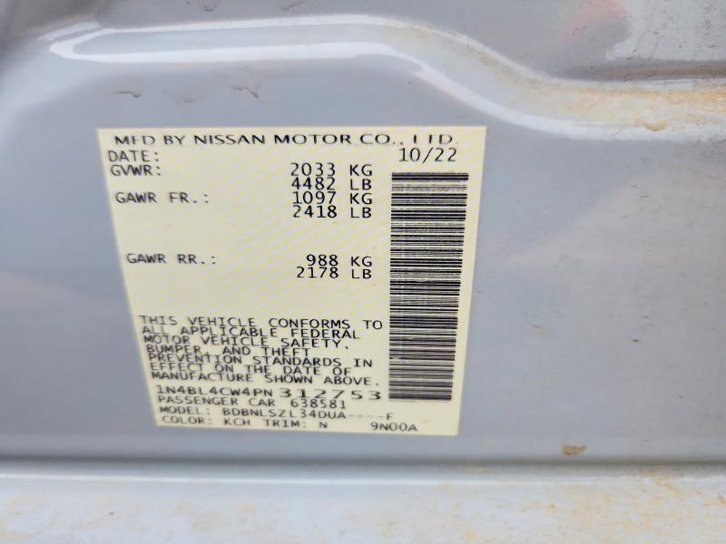 Продажа на аукционе авто 2023 Nissan Altima, vin: 1N4BL4CW4PN312753, номер лота: 55622046