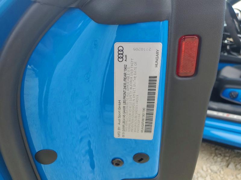 58131656 :رقم المزاد ، WUAASAFVXK1901190 vin ، 2019 Audi Tt Rs مزاد بيع