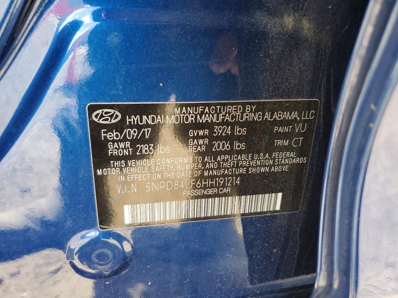 58967516 :رقم المزاد ، 5NPD84LF6HH191214 vin ، 2017 Hyundai Elantra مزاد بيع