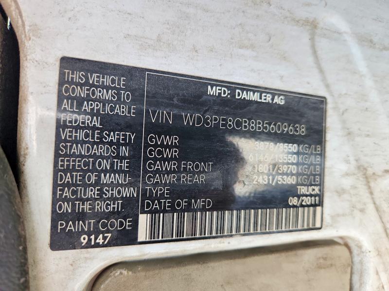 2011 Mercedes-benz Sprinter მანქანა იყიდება აუქციონზე, vin: WD3PE8CB8B5609638, აუქციონის ნომერი: 58244506