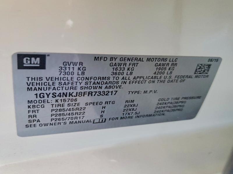 Продаж на аукціоні авто 2015 Cadillac Escalade, vin: 1GYS4NKJ8FR733217, номер лоту: 57767826