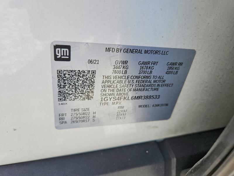 Aukcja sprzedaży 2021 Cadillac Escalade, vin: 1GYS4FKL6MR388533, numer aukcji: 85635095