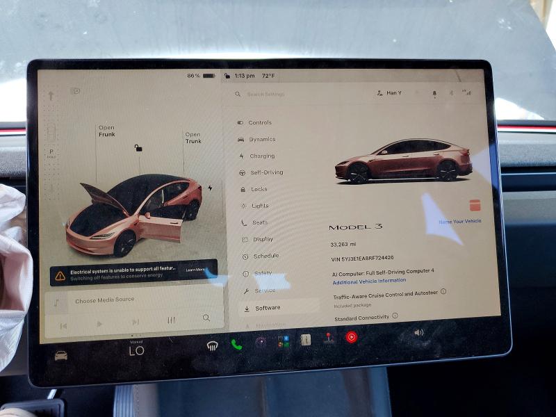 Продаж на аукціоні авто 2024 Tesla Model 3, vin: 5YJ3E1EA8RF724426, номер лоту: 57260736