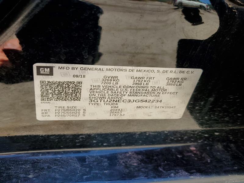 2018 Gmc Sierra მანქანა იყიდება აუქციონზე, vin: 3GTU2NEC3JG542234, აუქციონის ნომერი: 58082106