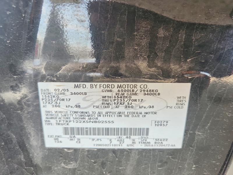 Aukcja sprzedaży 2005 Ford F150, vin: 1FTRF122X5NB02555, numer aukcji: 56297616