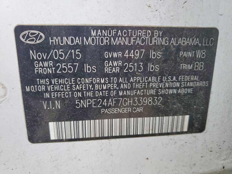 Продажа на аукционе авто 2016 Hyundai Sonata, vin: 5NPE24AF7GH339832, номер лота: 59082266