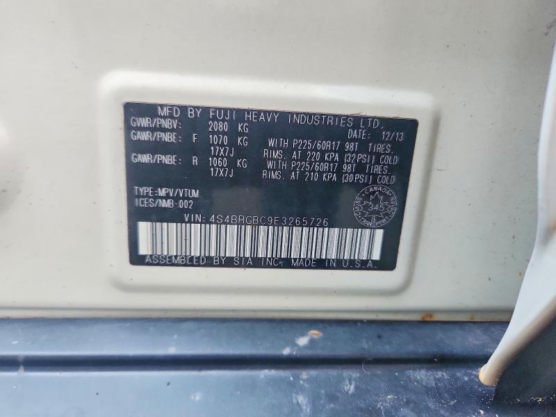 Продажа на аукционе авто 2014 Subaru Outback, vin: 4S4BRGBC9E3265726, номер лота: 58809986