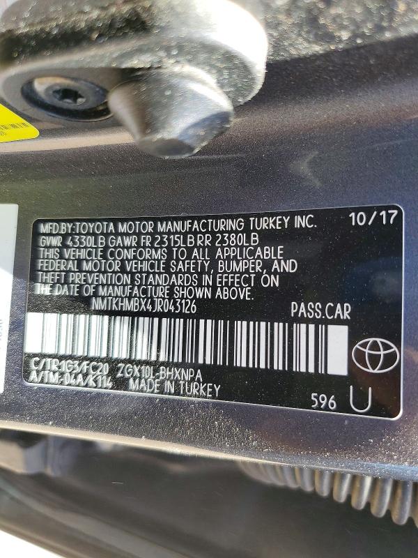 Продаж на аукціоні авто 2018 Toyota C-hr, vin: NMTKHMBX4JR043126, номер лоту: 54557456