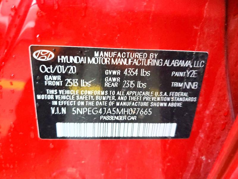 Продаж на аукціоні авто 2021 Hyundai Sonata, vin: 5NPEG4JA5MH077665, номер лоту: 56253926